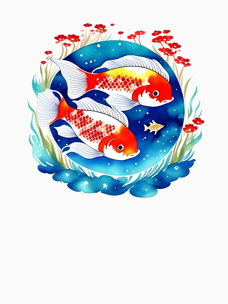 Koi Fish and Flowers by Whimsy Fae Studio