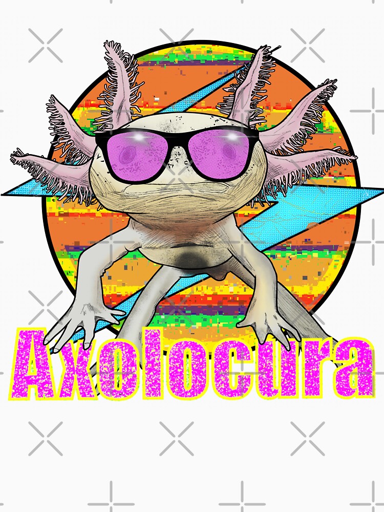 Axolocura Pop Art Axolotl with Neon Glasses - Glitch Aesthetic by mongeekshirts