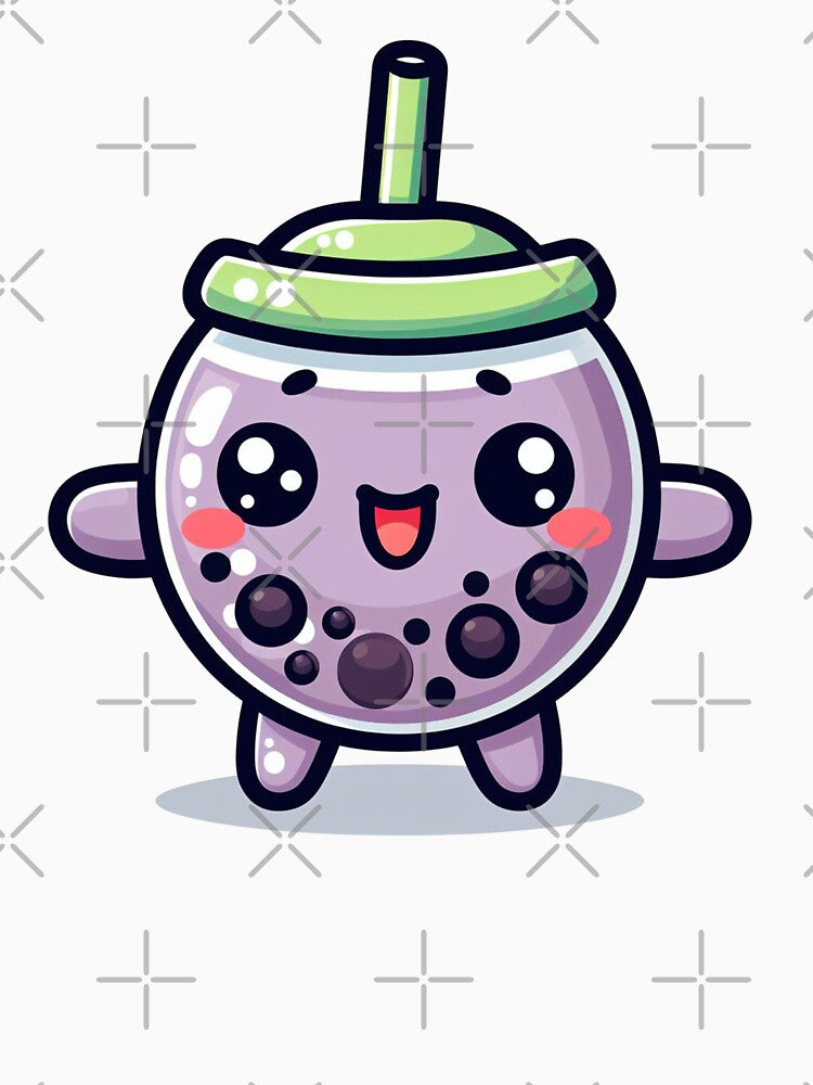 Green grape kawaii bubble tea purple tapioca by SaraDatCool