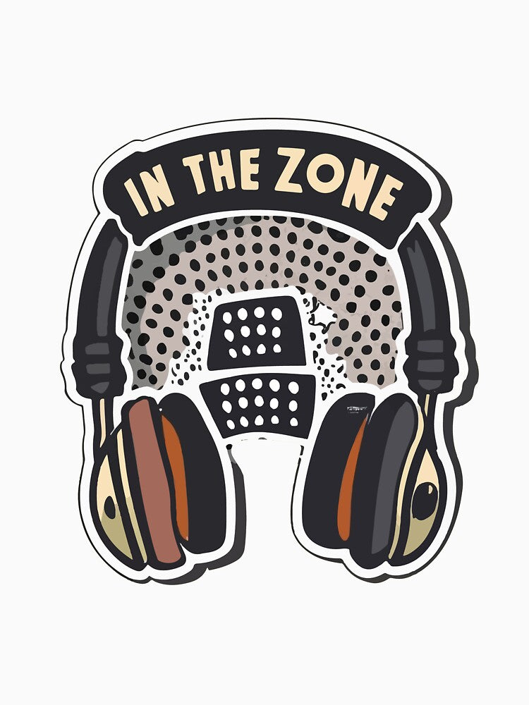 In the Zone Music Headphones - Comic Style Design by NiftyWrx