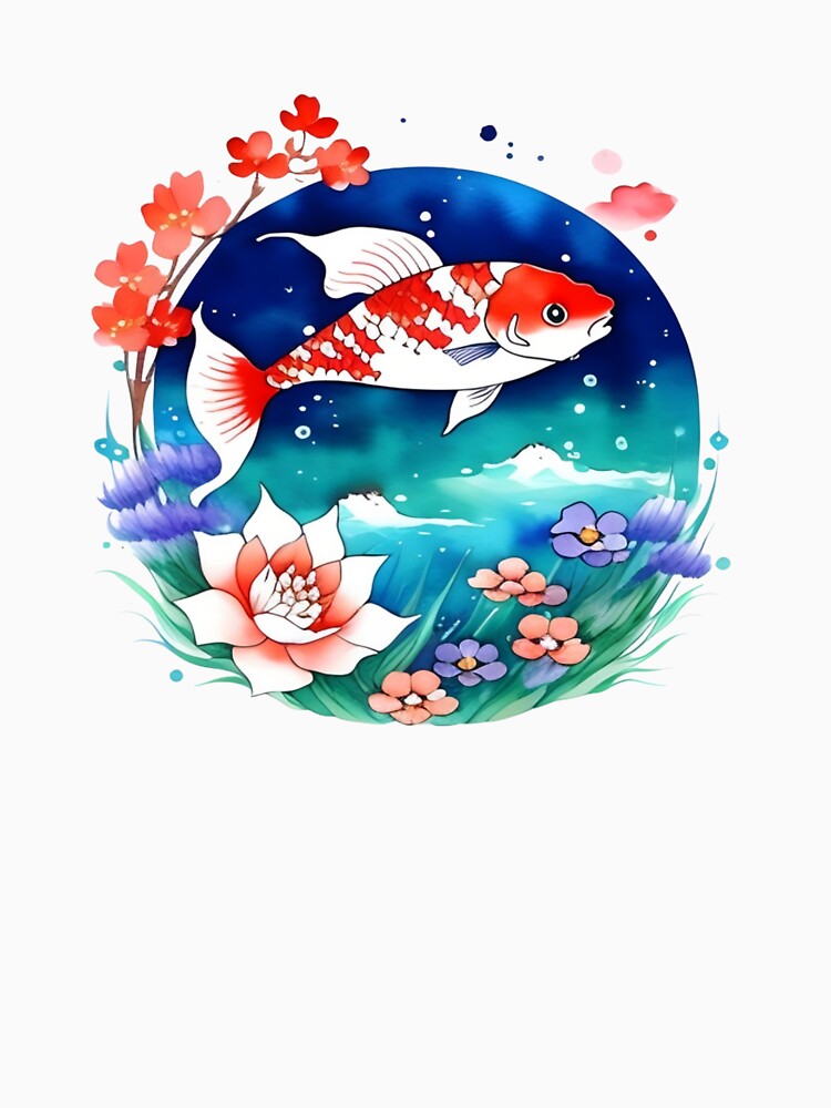 Koi Fish in The Sea by Whimsy Fae Studio