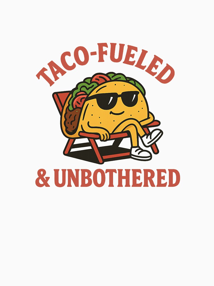 Taco Fueled and Unbothered Chill Mexican Food Inspired Design by Radgraphic