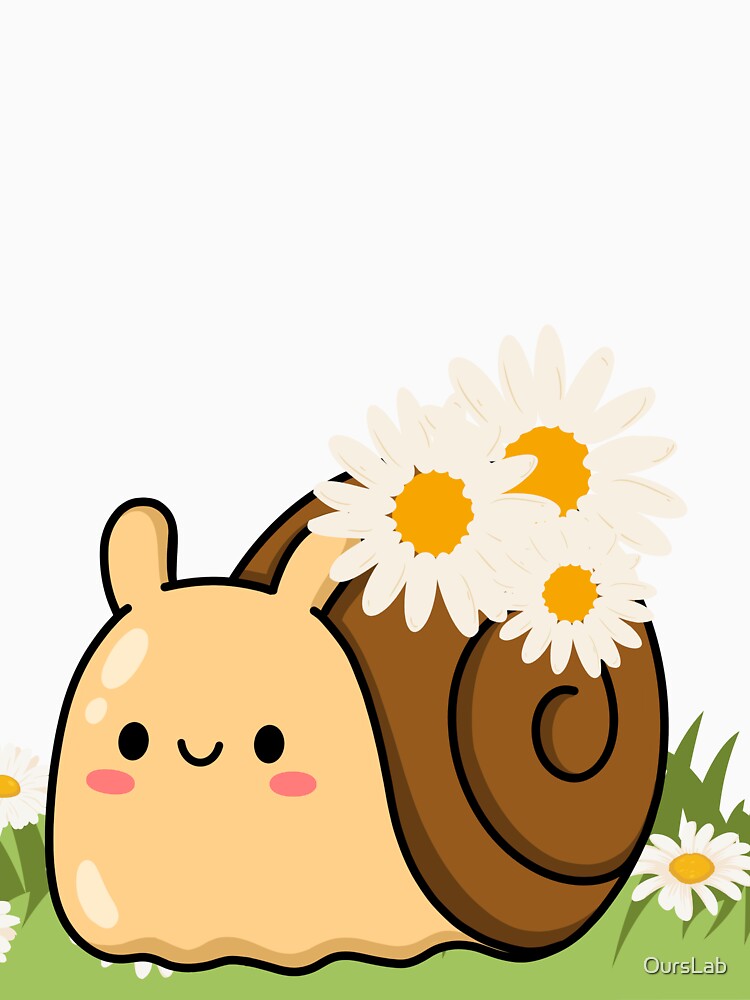 Snail with a Flower – Slow and Bloom Whimsical T-Shirt by OursLab