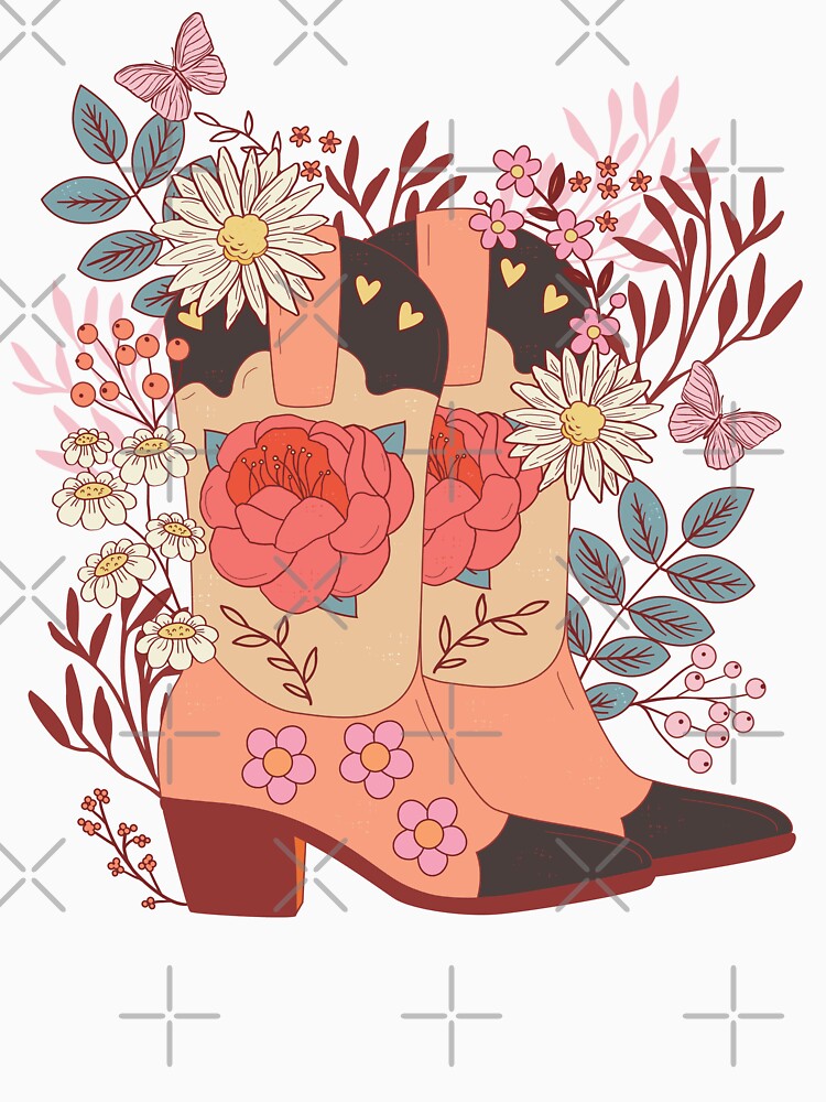 Western floral cowboy boots by sallymountain