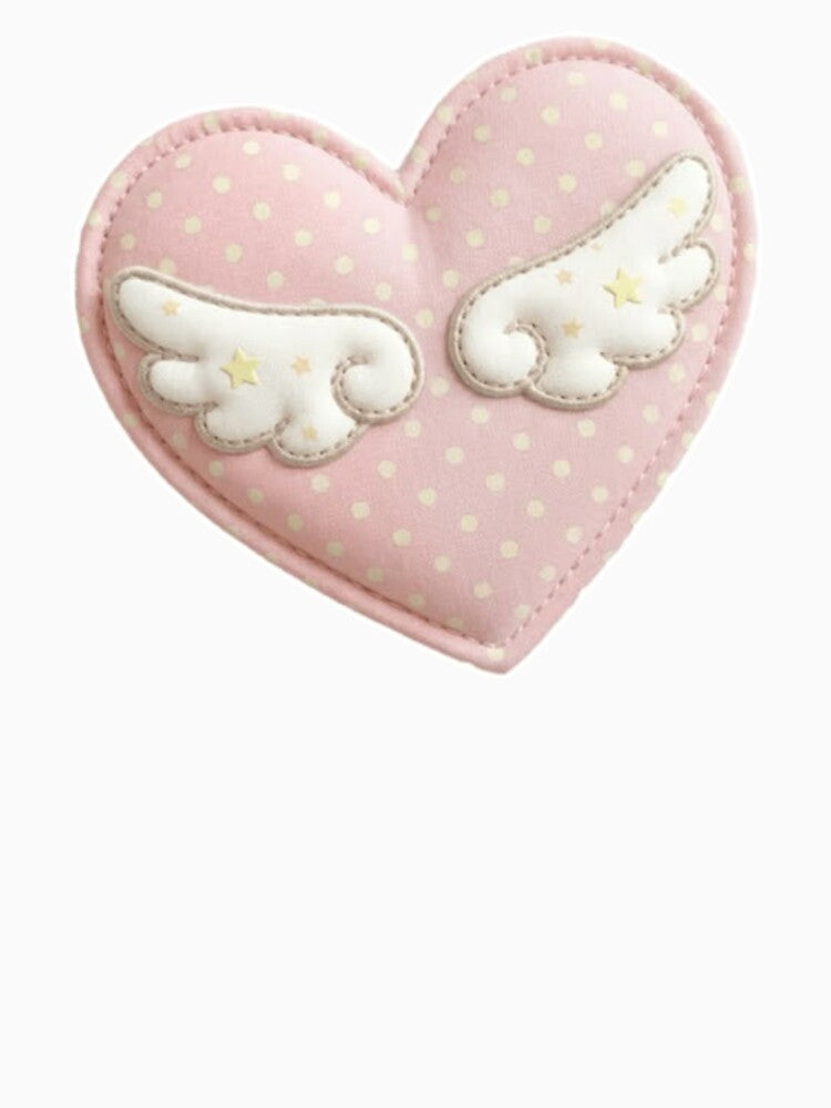 angel wing pink heart patch by teethfairy