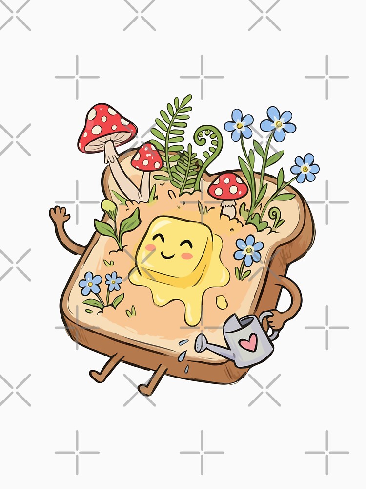 Whimsical Butter Garden Toast by Emegan Print Art
