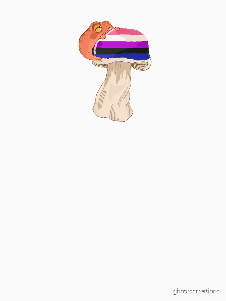 Genderfluid Pride Frog on a Mushroom by ghostscreations