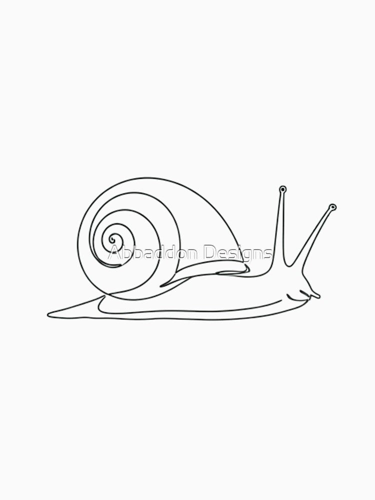 "The Slow Lane" – Minimalist Snail Line Art by Abbaddon Designs