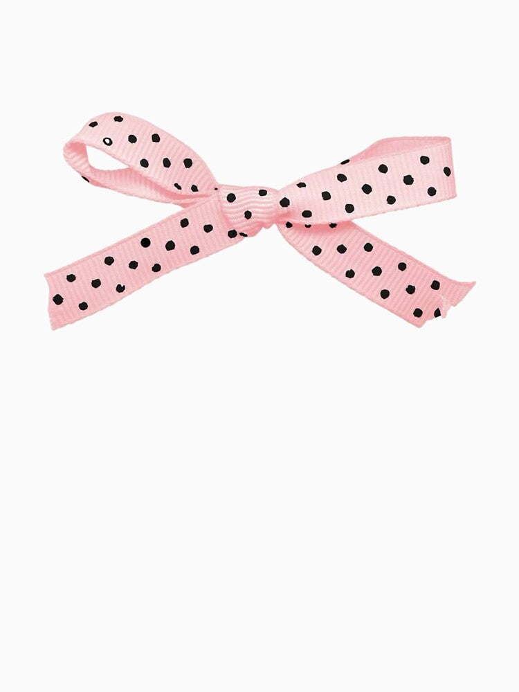 pink polka dot bow by teethfairy