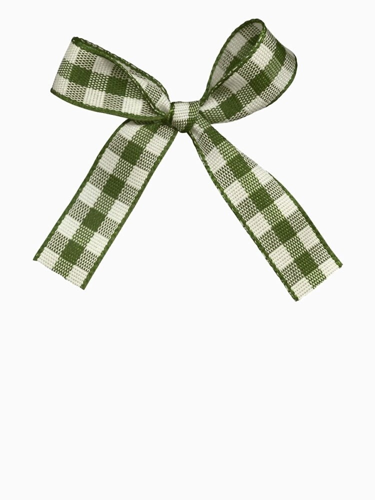 green gingham bow by teethfairy