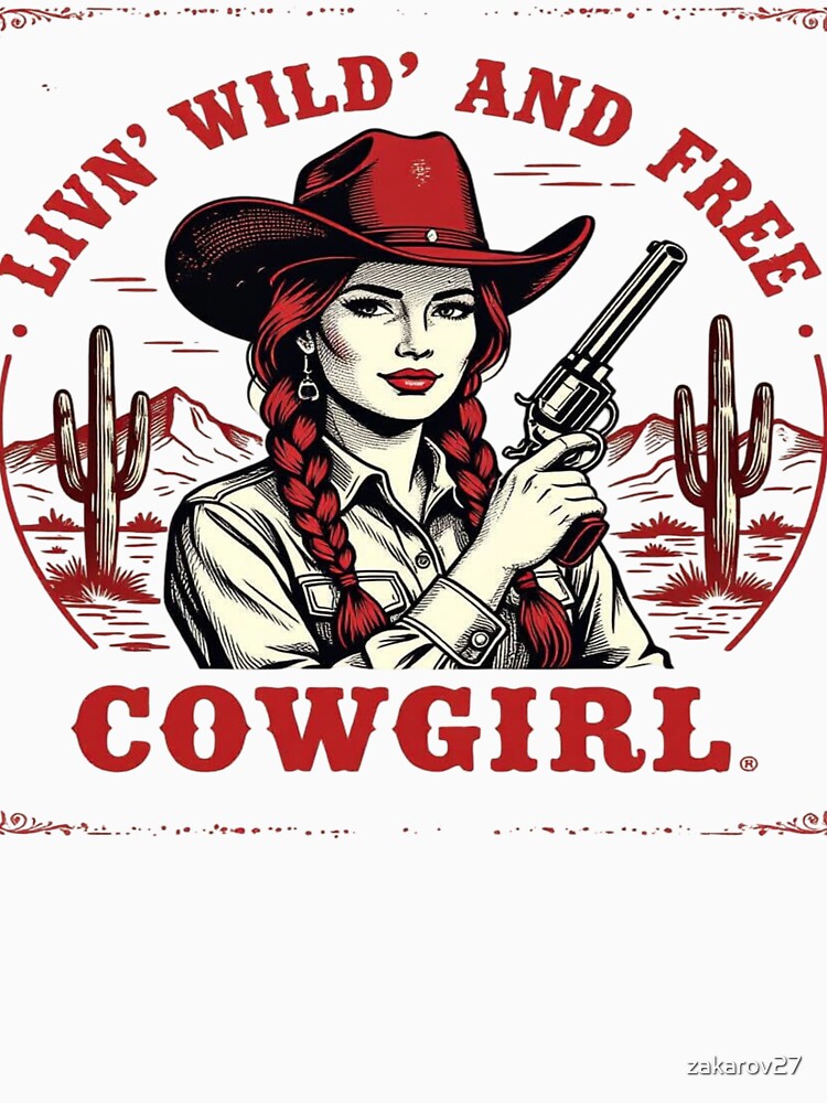 Vintage western cowgirl t-shirt by zakarov27