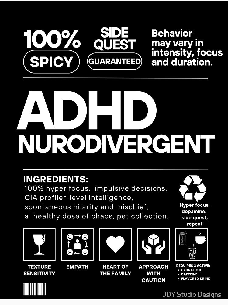ADHD Ingredient label by JDY Studio Designs