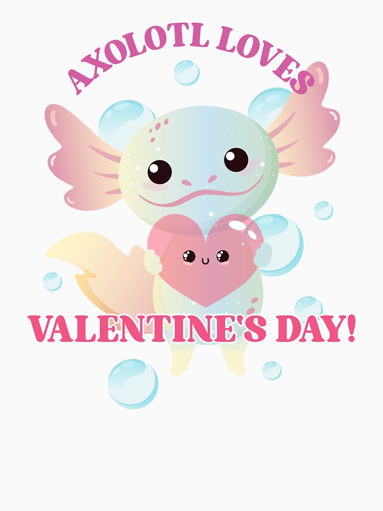 Axolotl Loves Valentine's Day! - Axolotl Valentine's Day Playful by Fede Prints