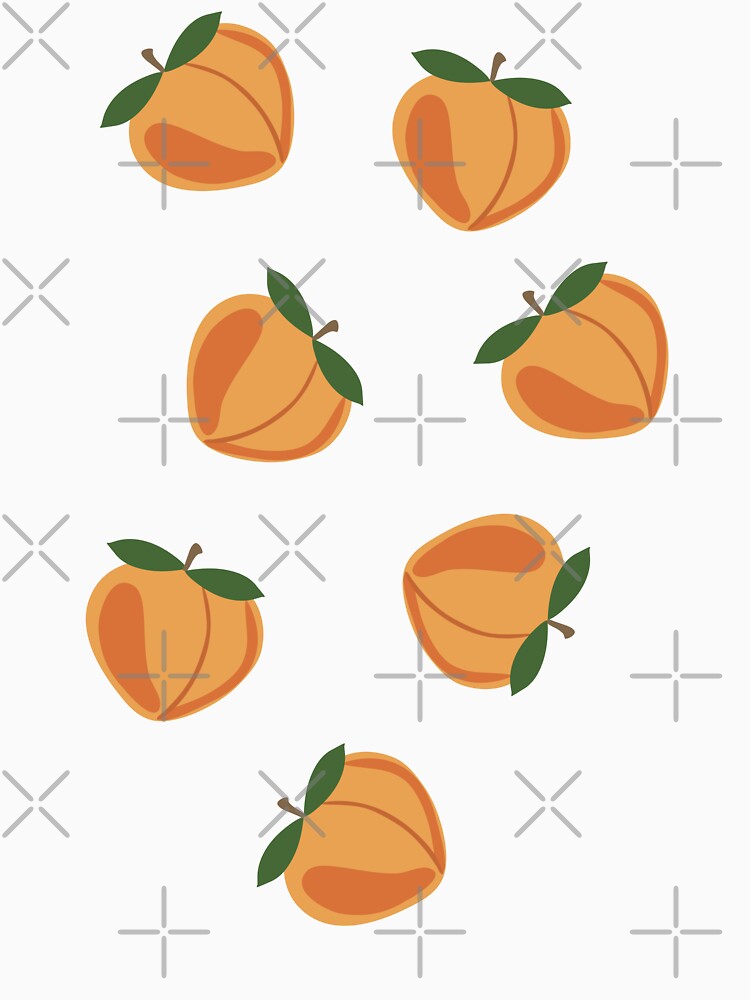 Retro Heart Shaped Peach Illustration by K Design Store