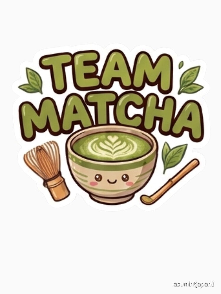 Team Matcha -Cute Kawaii Team Drinks - Laptop & Suitcase Stickers by asumintjapan1