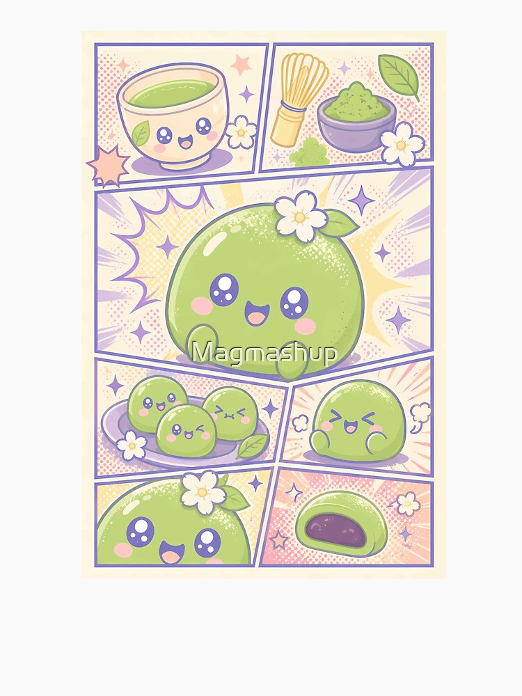 Kawaii Matcha Mochi Pop Panels by Magmashup
