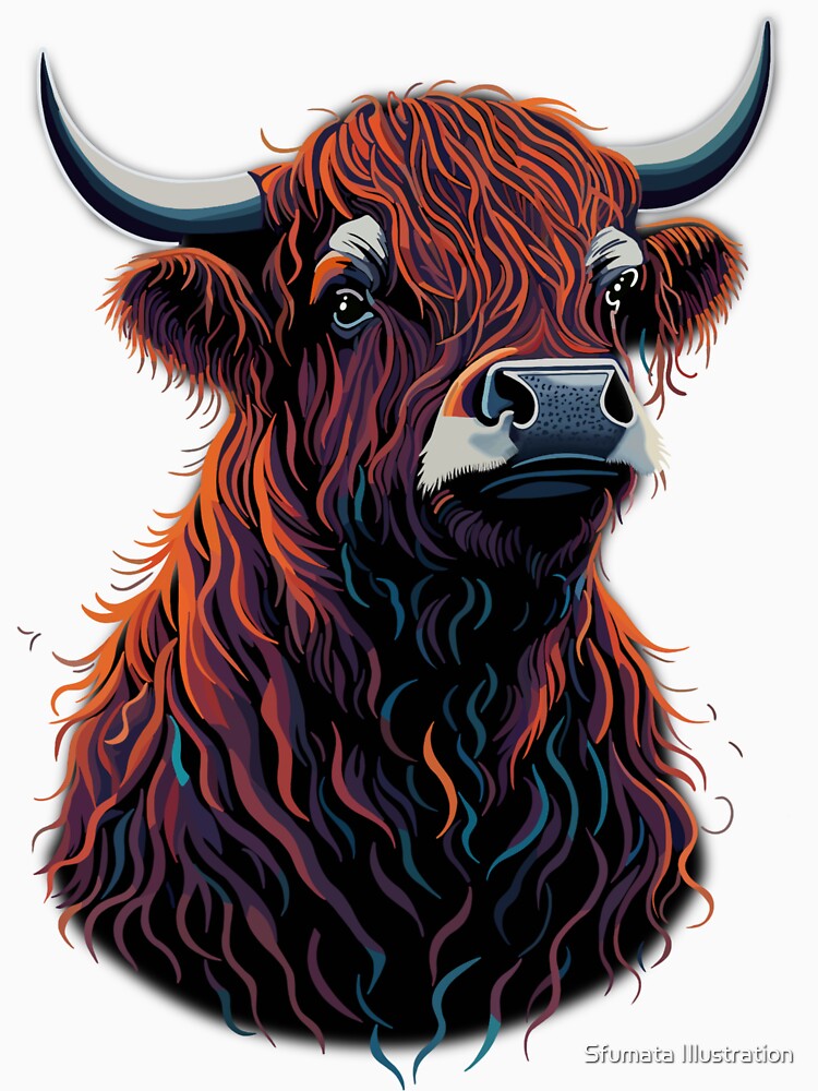 Scottish Highland Cow by Sfumata Illustration
