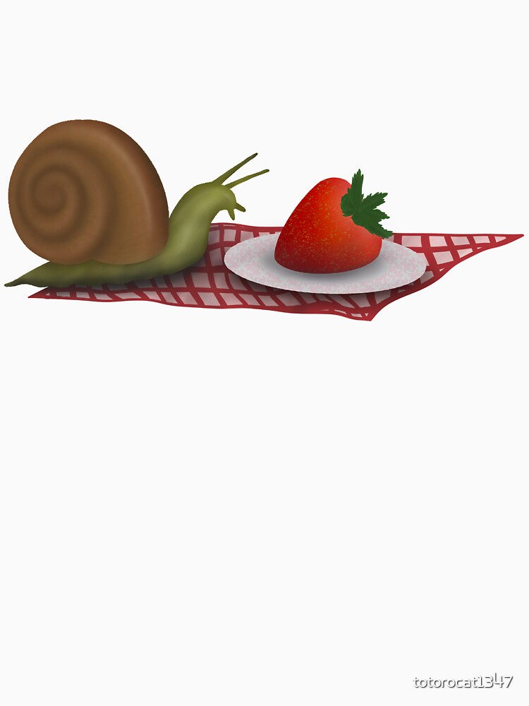 Snail picnic with strawberry by Sootgremlinss