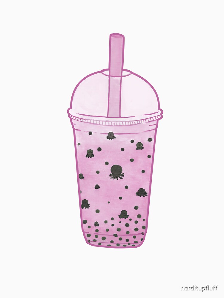 Octopus Bubble Tea (Pink) by nerditupfluff