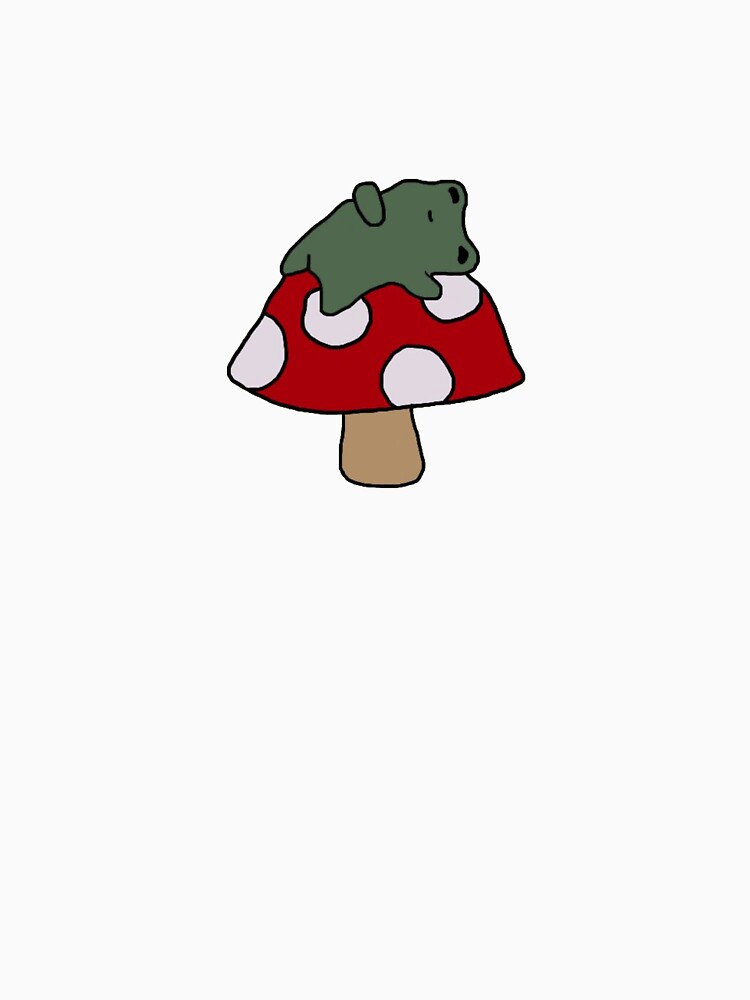 Cute Frog On Mushroom by Preppy Positivity