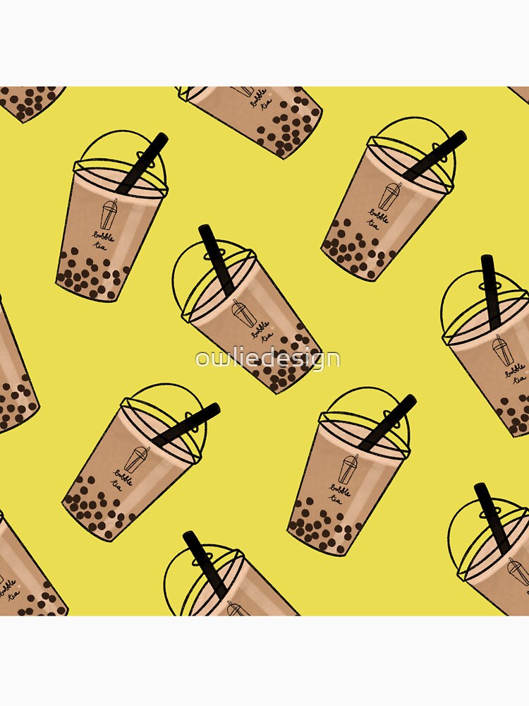 Milk Tea with Boba Pattern by owliedesign