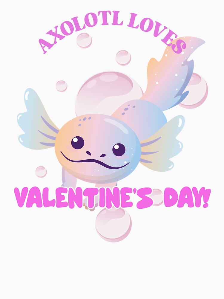 Axolotl Loves Valentine's Day! - Axolotl Valentine's Day Magical by Fede Prints