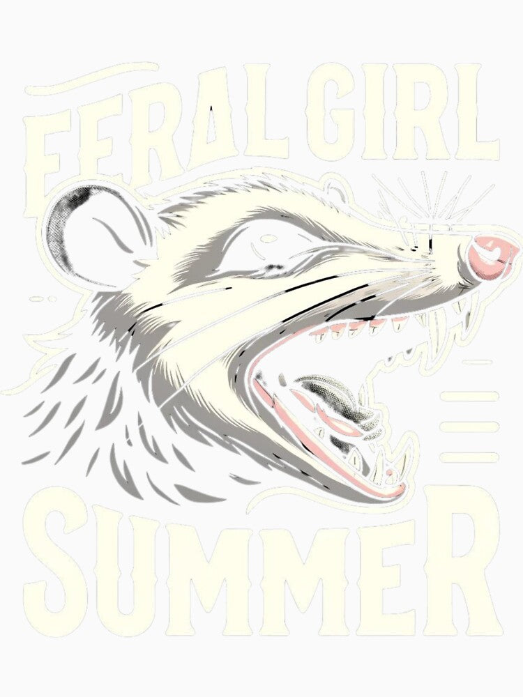 Feral Girl Summer Opossum Vintage Design by HubbyDesignz