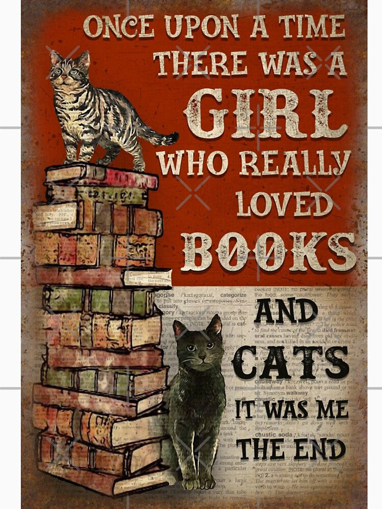 One upon a time there was a girl who really loved books and cats by NanLeArt