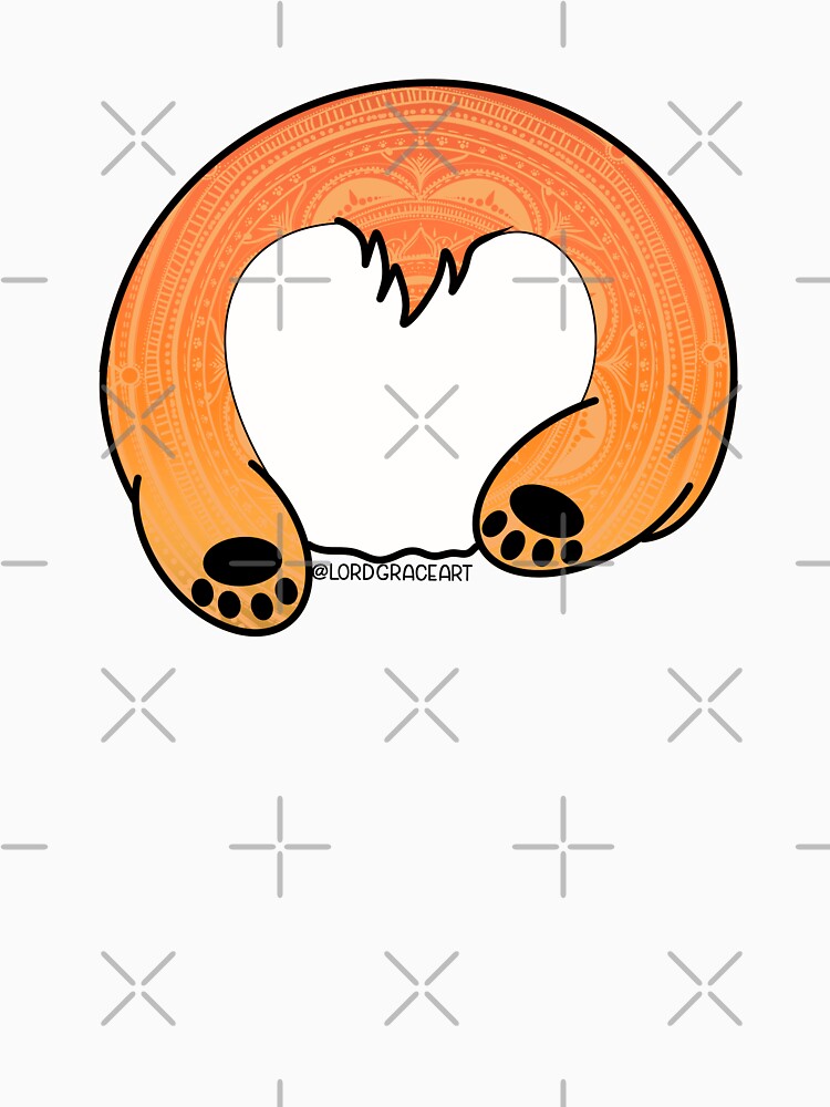 Mandala Corgi Butt- Orange Sunset by LordGraceArt