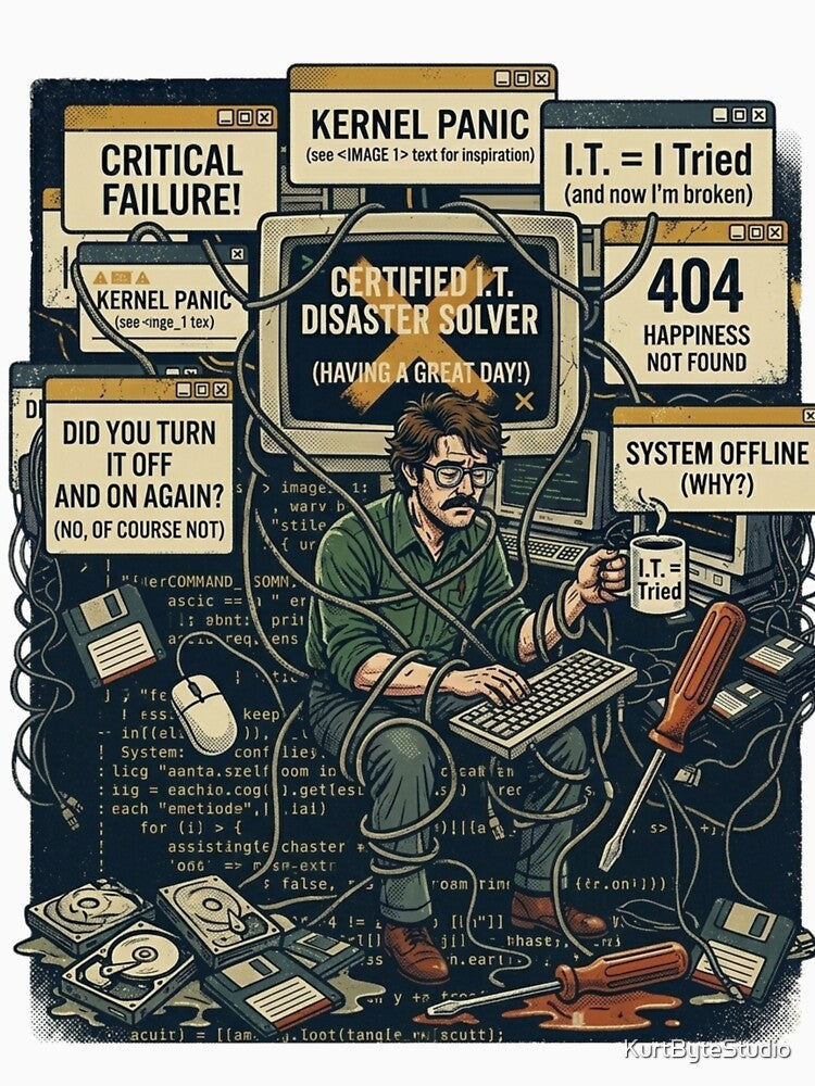 Lost in Code  Vintage Programmer Life by KurtByteStudio