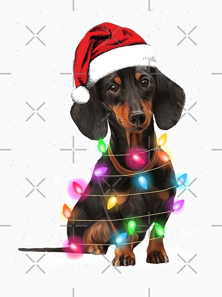 Dachshund Christmas Lights With Snow Sweater by DogsHearted