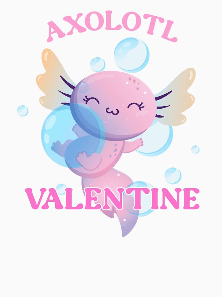 Axolotl Valentine - Axolotl Valentine Cute by Fede Prints
