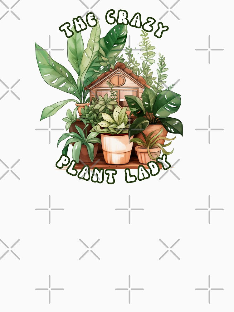 The Crazy Plant Lady T-Shirt | Earthy Boho Houseplant Tee by jtDigital + StrangeFolk