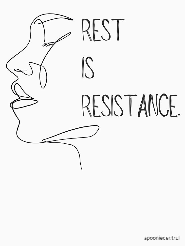 Rest is Resistance Peaceful Face Line Art by spooniecentral