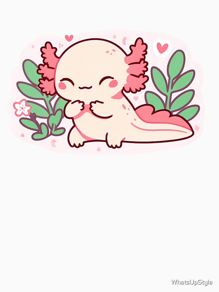 Lovely Pink Axolotl, Adorable Kawaii Mexican Salamander by WhatsUpStyle