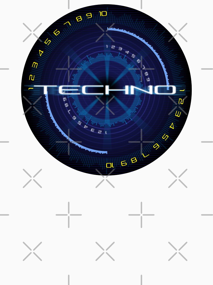 Neon Blue Numeric Dial Techno Emblem by Libérica Studio