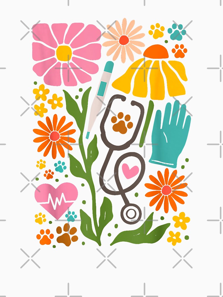 Veterinary Floral Design Pet Lover by MerchDeviant
