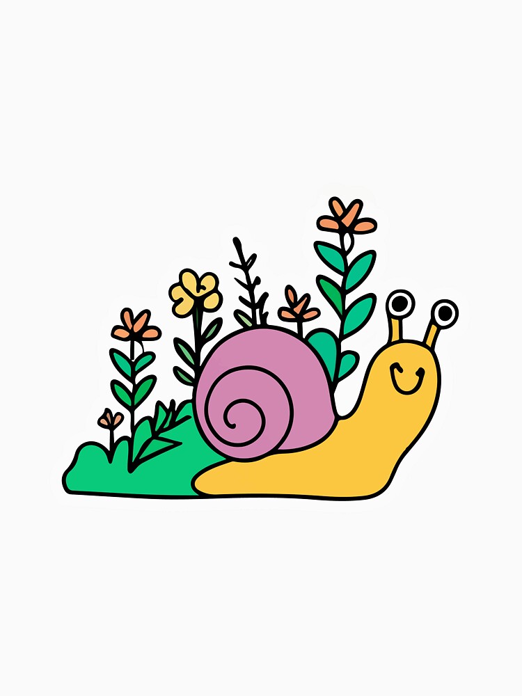 Charming Snail with Tiny Garden Storybook Illustration by NiftyWrx