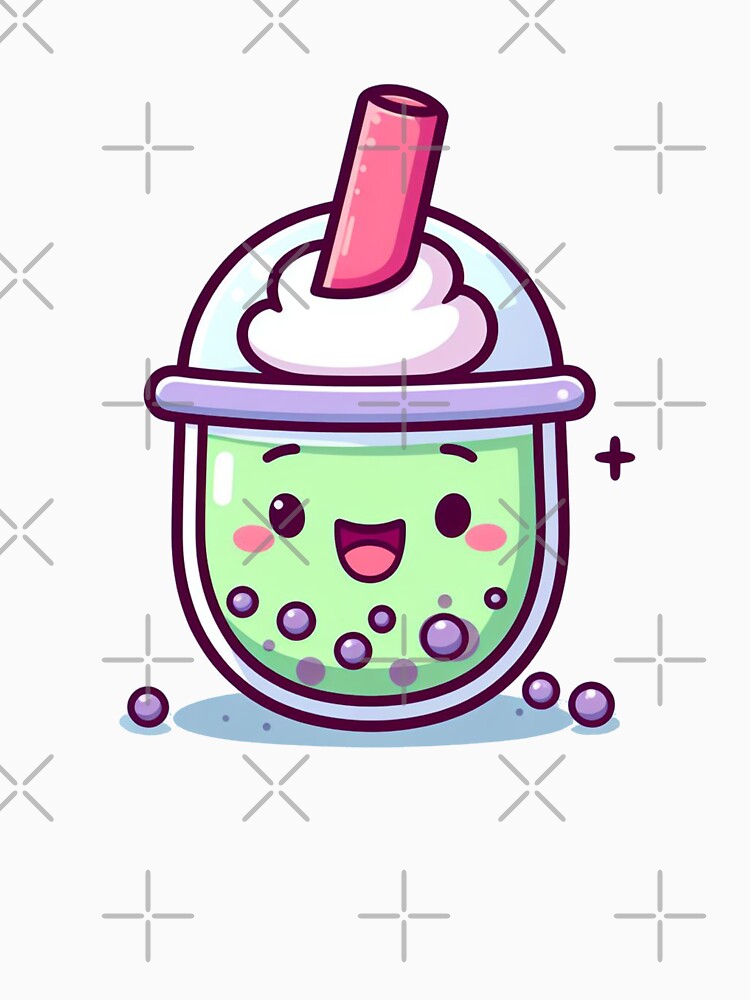 cute machta bubble tea with whipped creme for stickers by SaraDatCool
