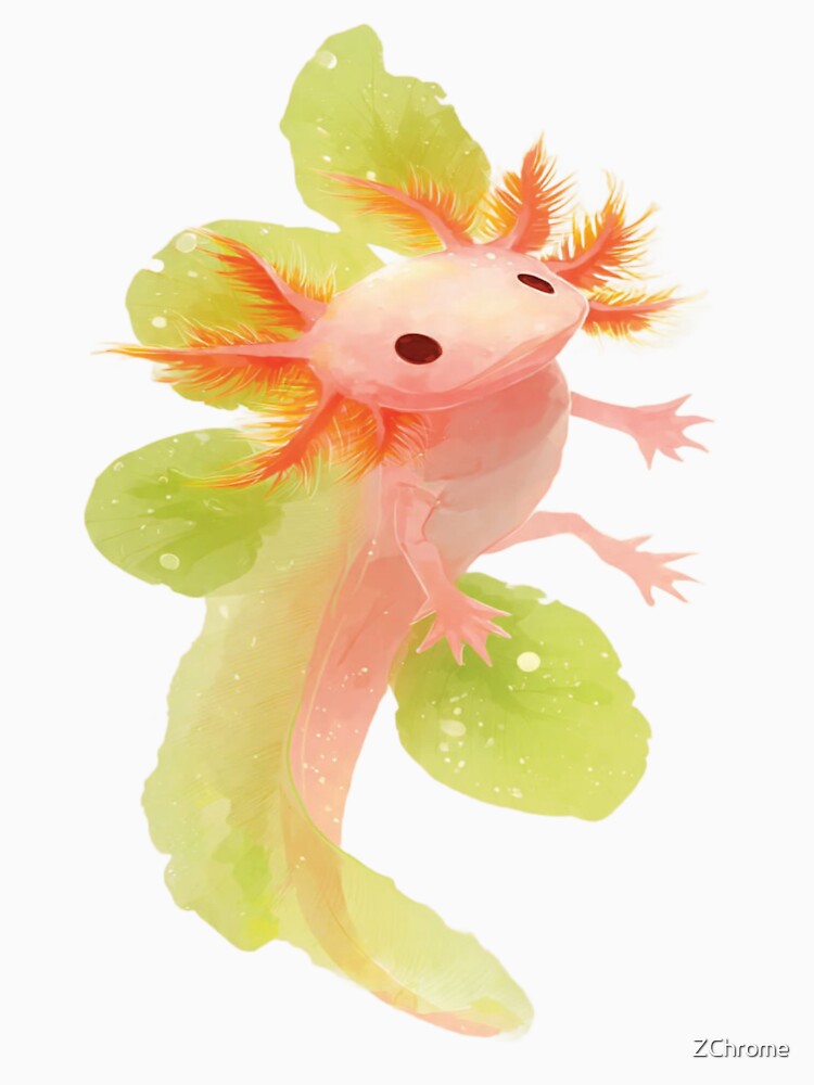 Pastel Axolotl Dream | Kawaii Watercolour Floating Axolotl | Soft Ethereal Aesthetic by ZChrome