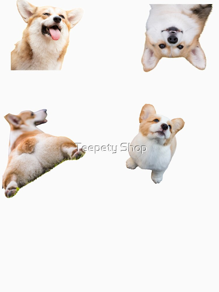 cute Funny corgi butt stickers set by Teepety Shop