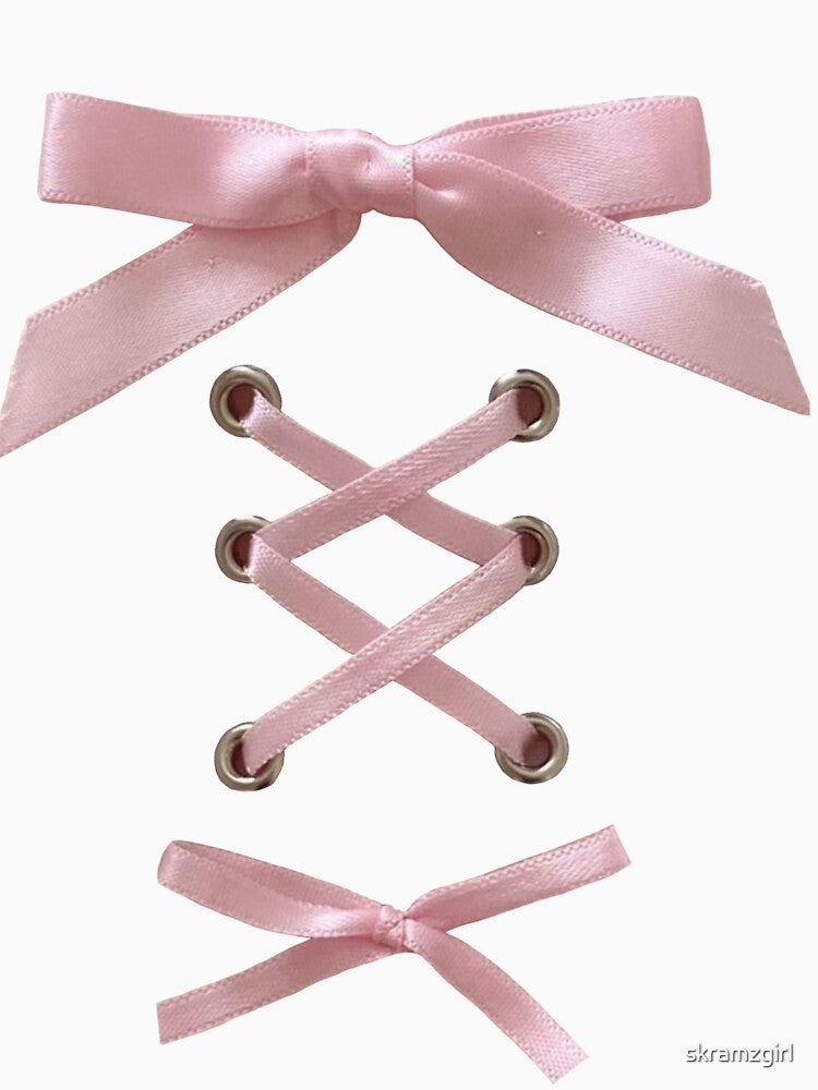 pink ribbon corset by skramzgirl