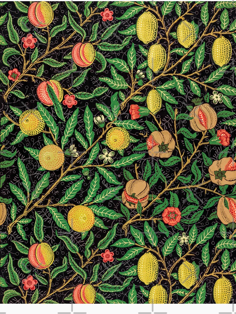 Vintage Fruit and Floral Pattern – Botanical Retro Illustration - William Morris by Gold Turtle  Lina