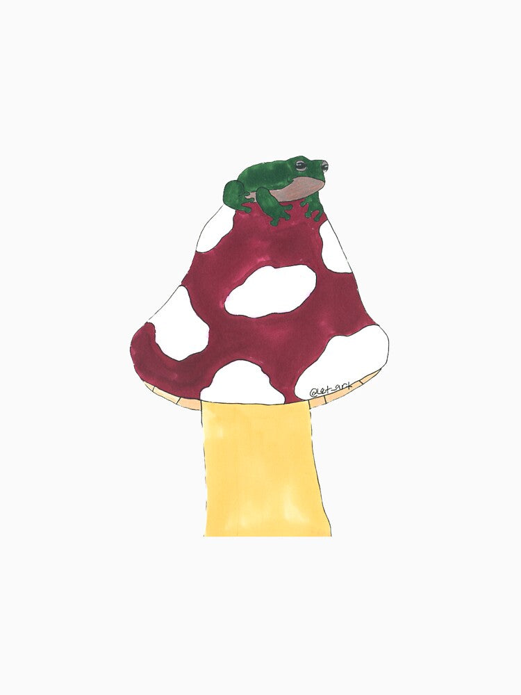 Frog Stuck On A Mushroom by Lqt-art