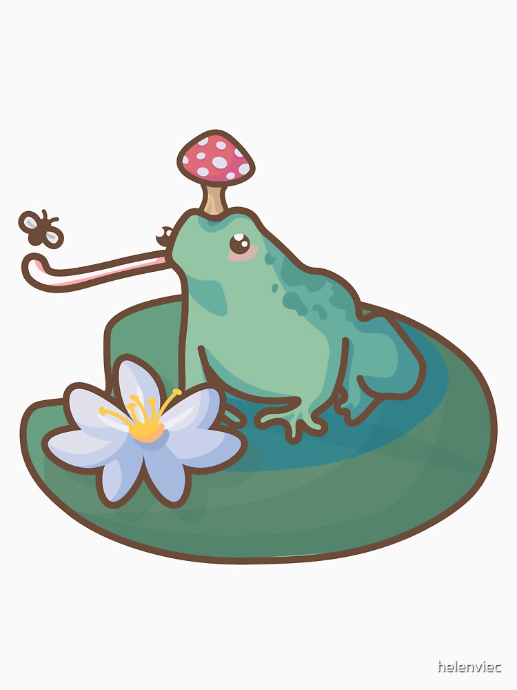 frog living his best life on a lilypad by helenviec