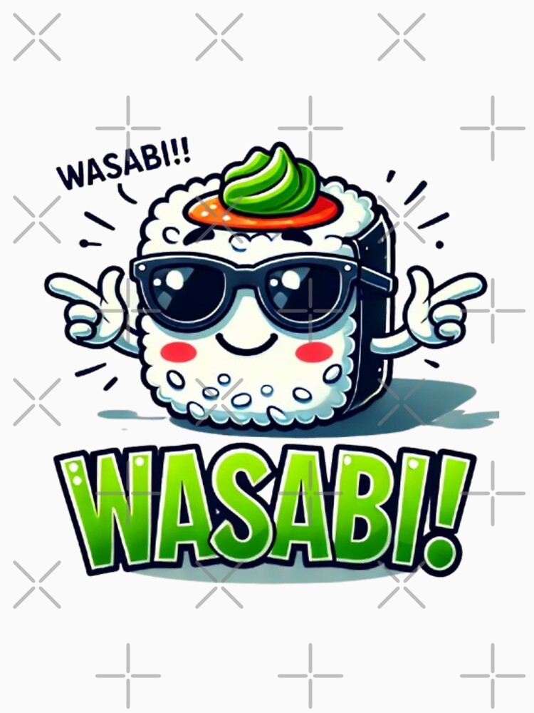 Wasabi Cool Sushi – Spicy and Fun Cartoon Art by GemBob Creations