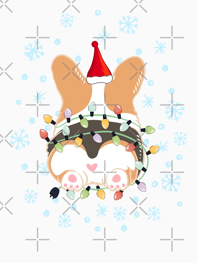 Cute Christmas Corgi Butt - Red Tricolor 1 by Lulupainting