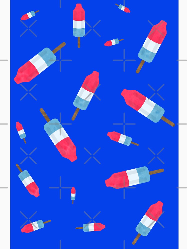 Popsicles -  Retro Pattern - (cobalt blue background) by Octavia Soldani