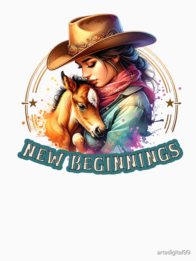 Country Cowgirl Hustle Spirit- New Beginnings - Apparel, Mugs, Stickers & More by artedigital99