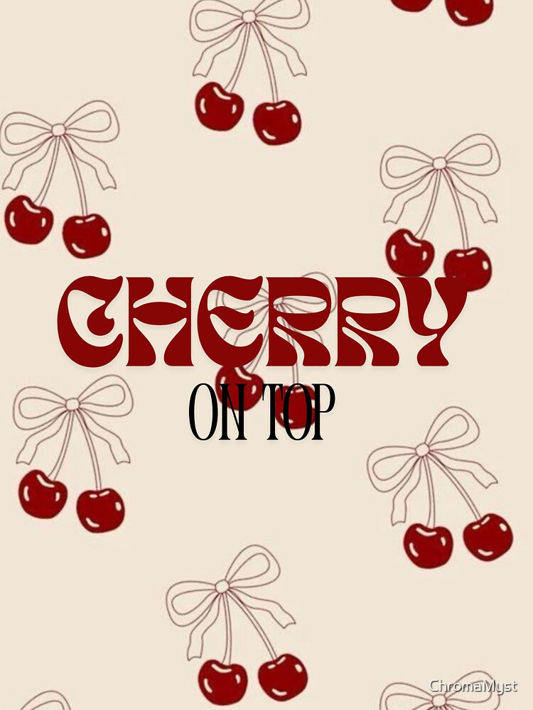 Cherry On Top - Retro Bow & Fruit Pattern Design by ChromaMyst